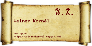 Weiner Kornél névjegykártya
