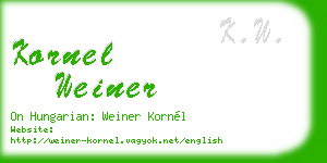 kornel weiner business card